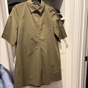 Margot Paris Khaki womens Casual Button Down Shirt short dress